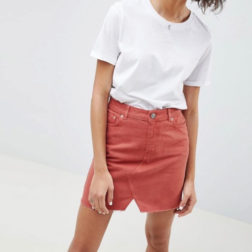 ASOS rust denim pelmet skirt - Picture 1 of 5
